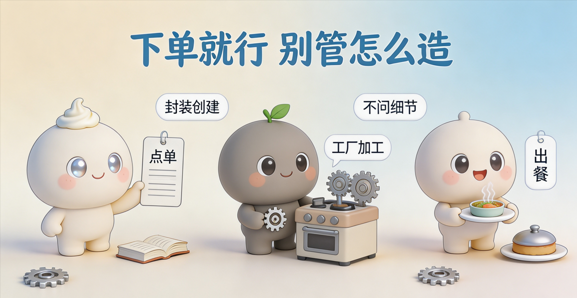 工厂模式生活类比：餐厅点餐