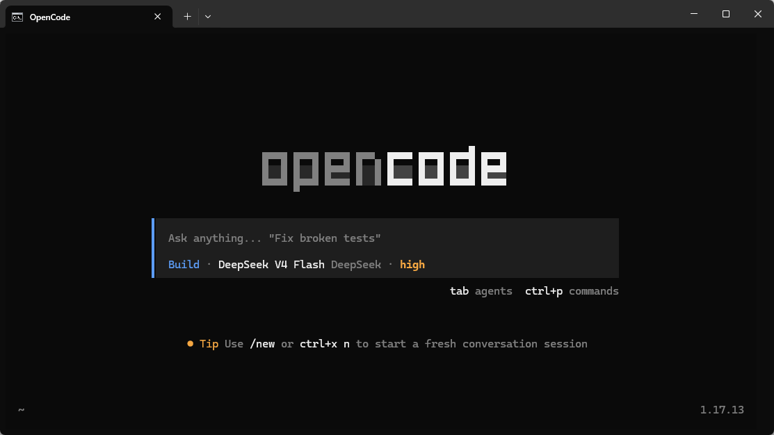 启动opencode