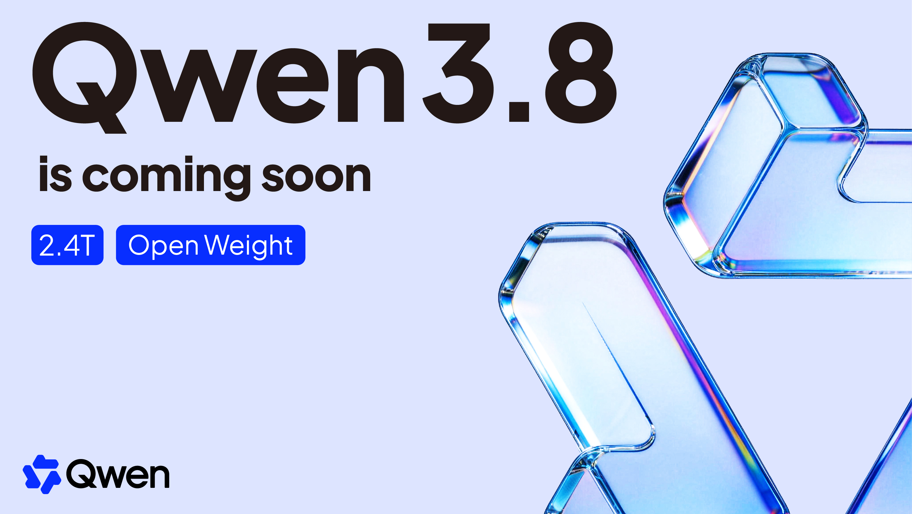 Qwen3.8 官宣宣传图:2.4T 参数与即将开放权重
